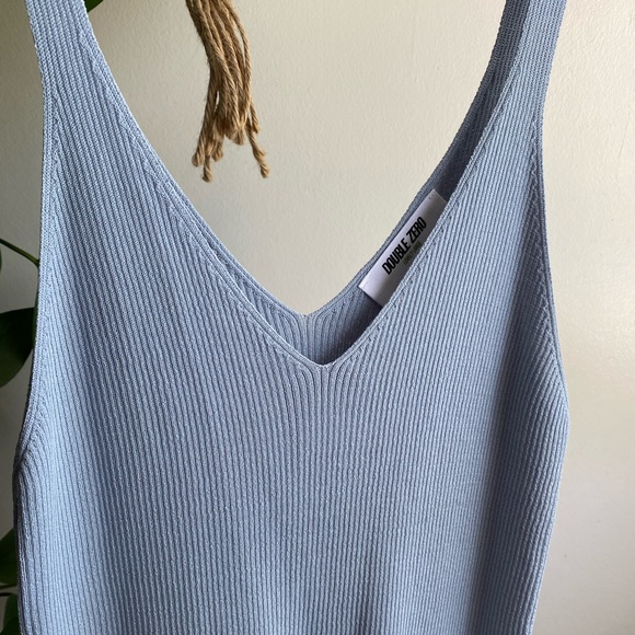 New Ribbed Blue Tank - Picture 5 of 5